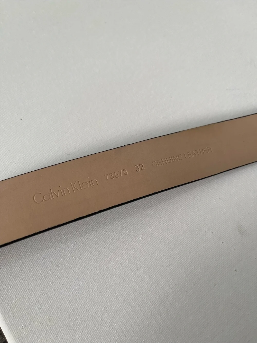 Calvin Klein Black Leather Belt with Brushed Metal Buckle